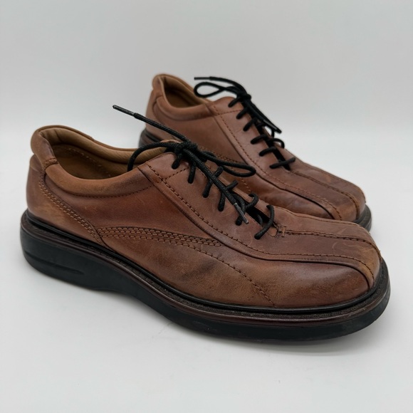 London Underground Maltese Brown Leather Lace Up Chunky Y2K Casual Shoe Size 9 - Picture 1 of 12